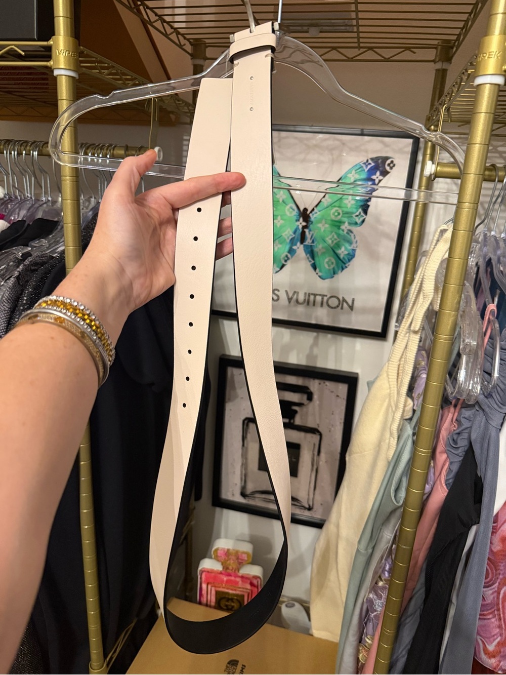 New All Saints Cream belt size L/XL retails $148